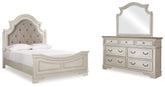 J&M Furniture - Ashley Furniture - Realyn Queen Upholstered Panel Bed, Dresser and Mirror - Queen Upholstered Panel Bed, Dresser and Mirror / Two-tone - B743B3